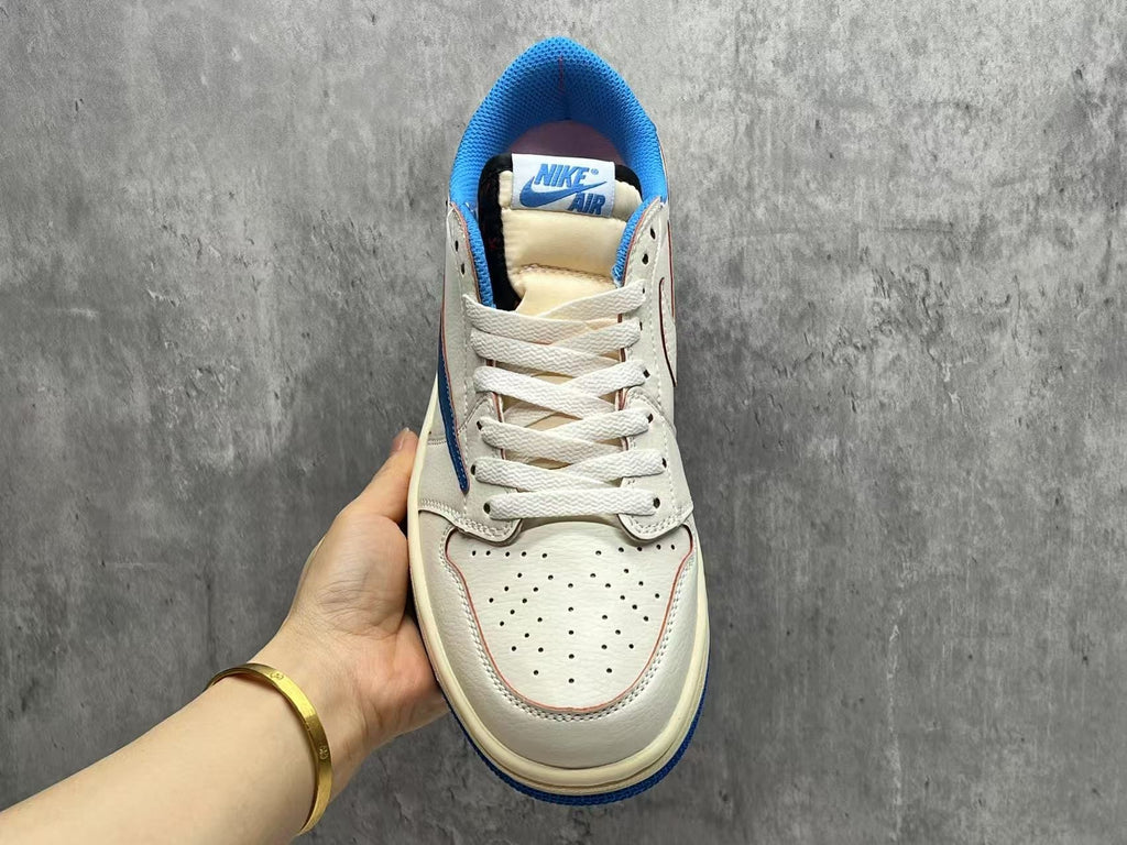 Travis Scott x Fragment x Air Jordan 1 Low Cream & Blue
