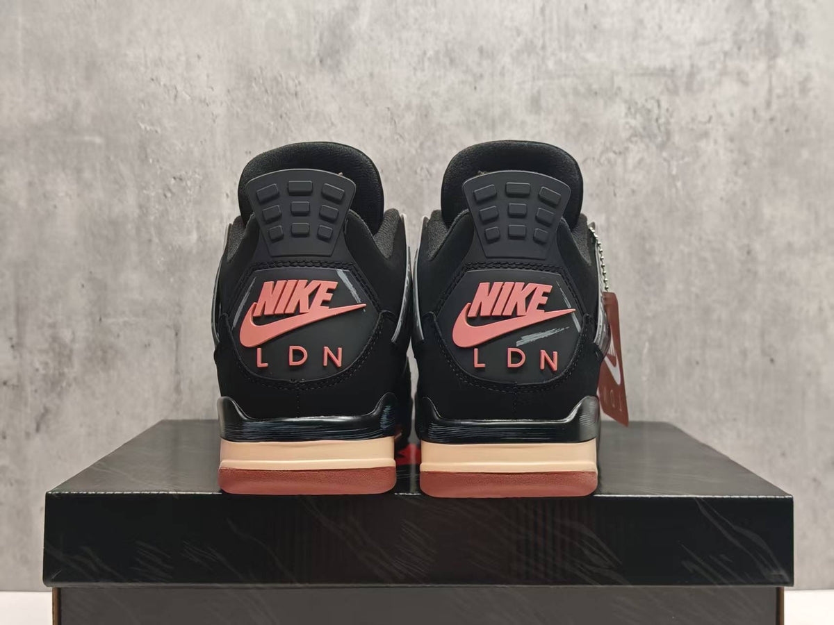 Air Jordan 4 London Black & Coral Sneakers