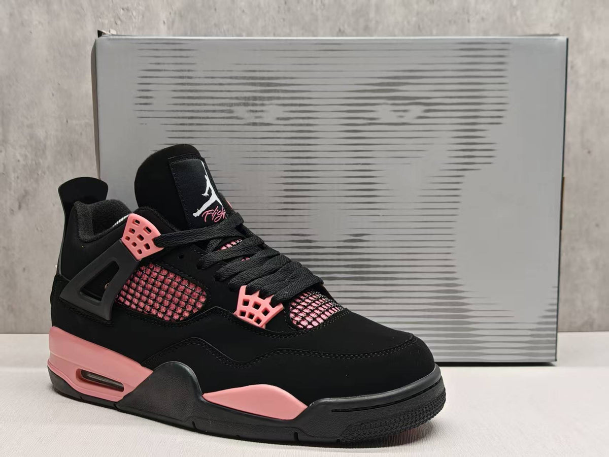 AJ4 Black & Pink Sneakers