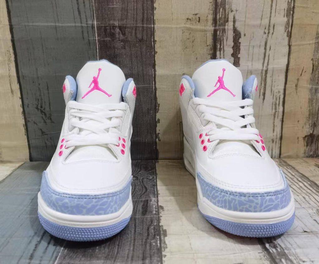 Air Jordan 3 Retro White & Pink Sneakers