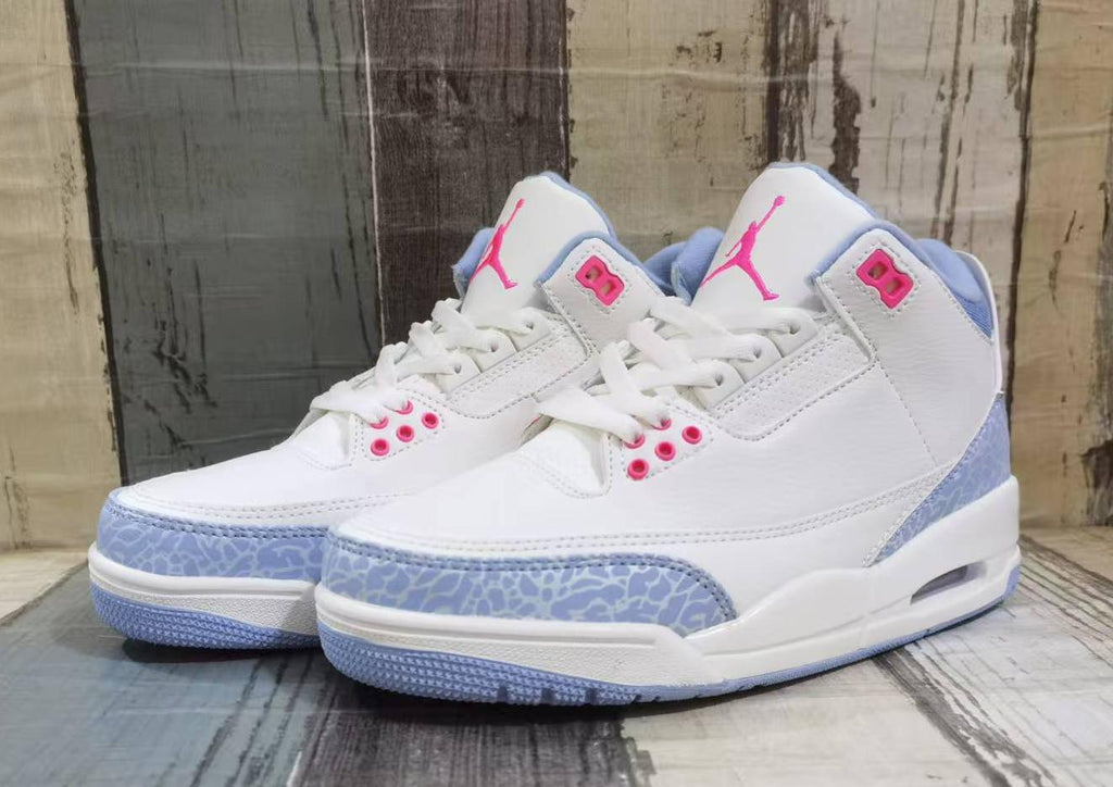 Air Jordan 3 Retro White & Pink Sneakers