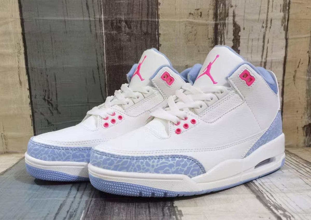 Air Jordan 3 Retro White & Pink Sneakers