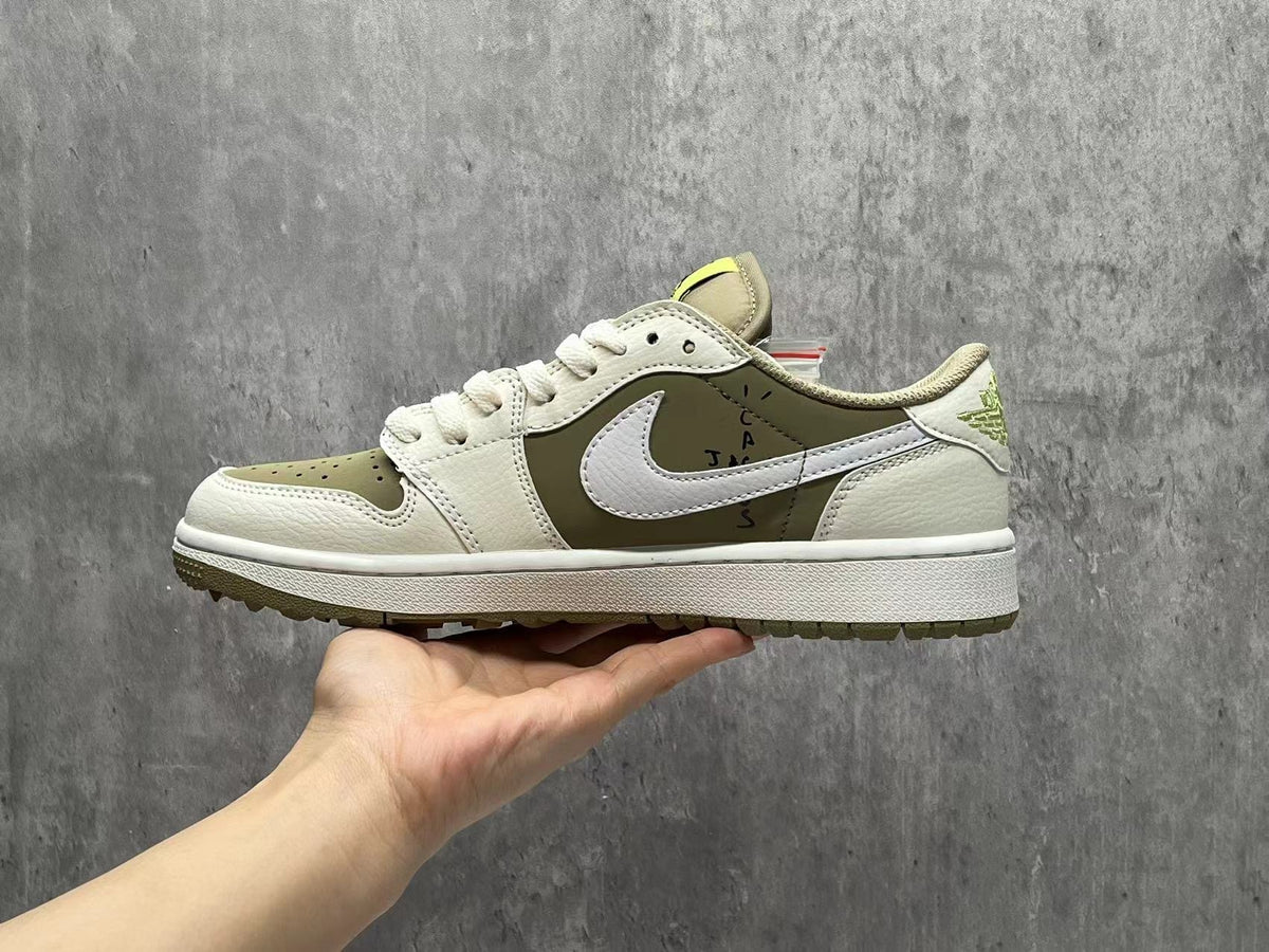 Travis Scott x Air Jordan 1 Low Golf Olive & Sail