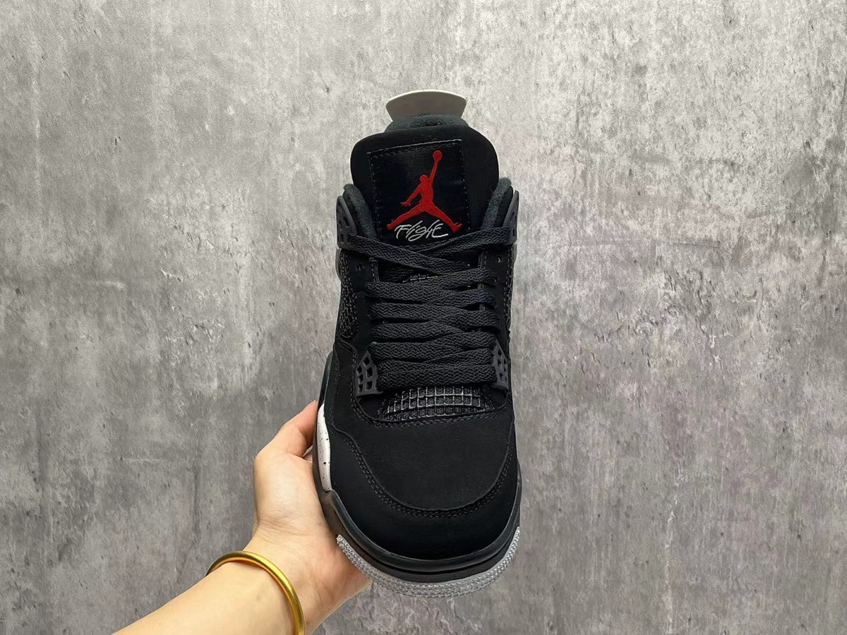 AJ4 Black & Grey Speckled Sneakers