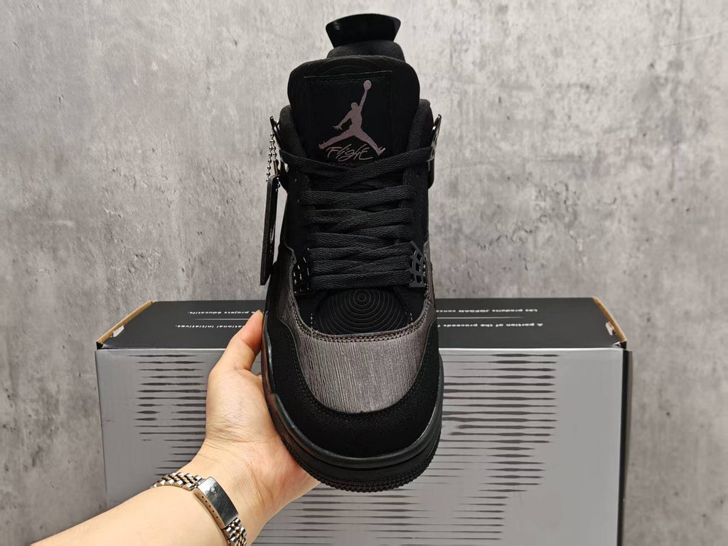 AJ4 Black & Dark Brown Sneakers