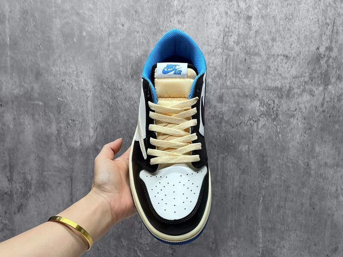 Travis Scott x Fragment x Air Jordan 1 Low Black White & Blue
