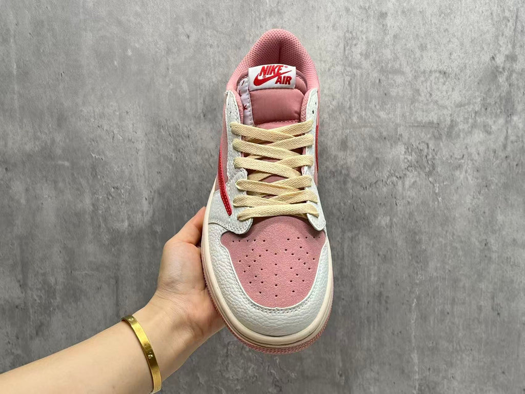 Travis Scott x Air Jordan 1 Low OG Pink Sail & Red