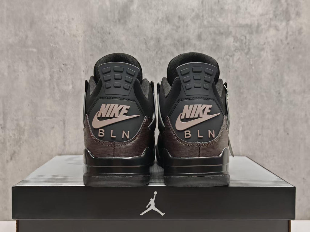 AJ4 Black & Dark Brown Sneakers