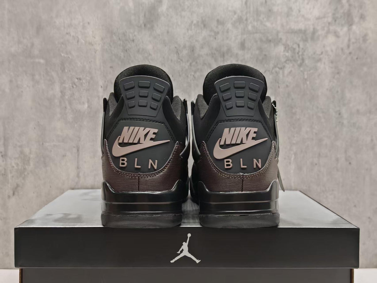AJ4 Black & Dark Brown Sneakers