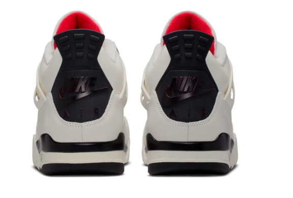 Air Jordan 4 Retro Men's Sneakers | White, Black & Red