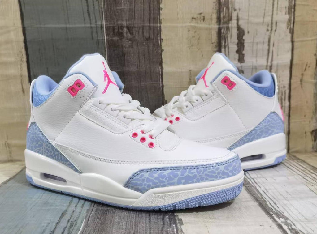 Air Jordan 3 Retro White & Pink Sneakers
