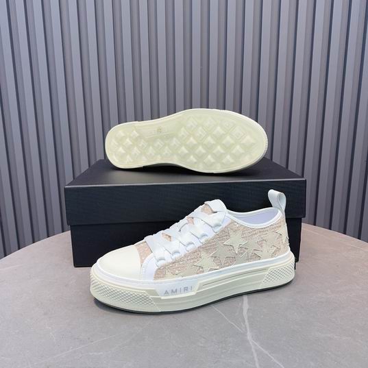 AMIRI Beige & White Star Low-Top Sneakers
