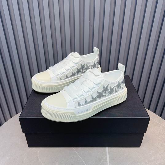 AMIRI White & Silver Star Low-Top Sneakers