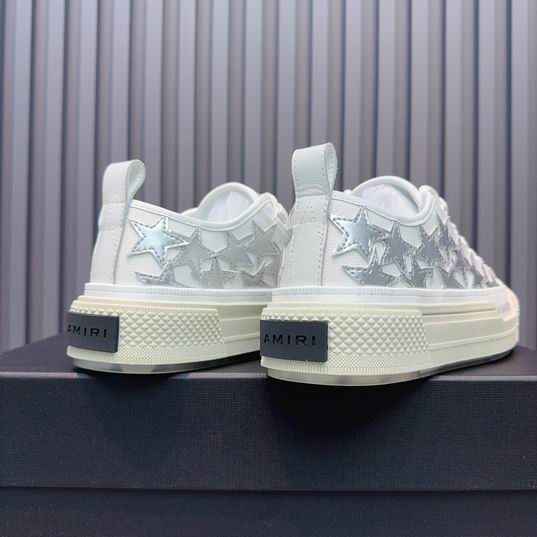 AMIRI White & Silver Star Low-Top Sneakers
