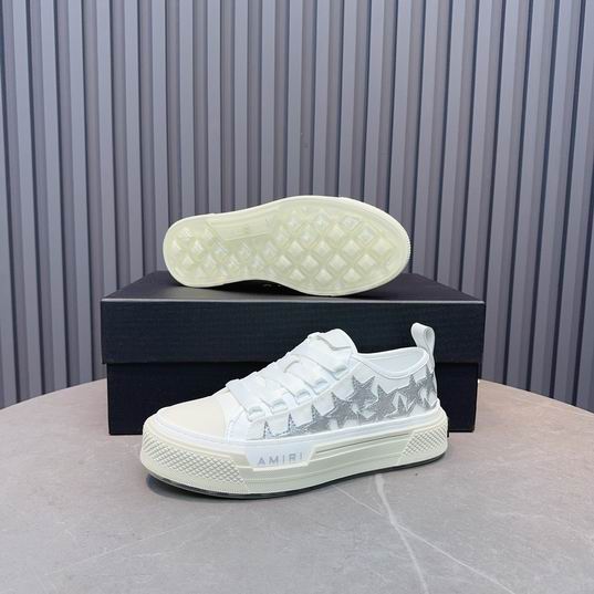 AMIRI White & Silver Star Low-Top Sneakers