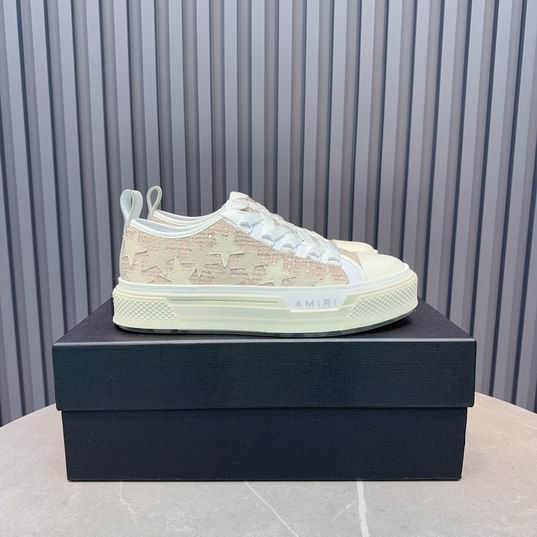 AMIRI Beige & White Star Low-Top Sneakers