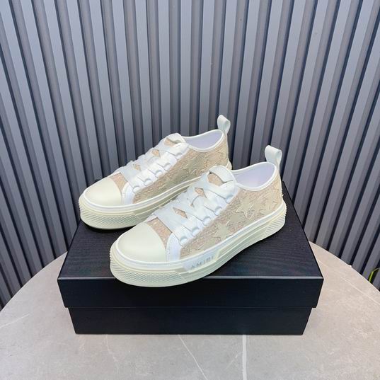 AMIRI Beige & White Star Low-Top Sneakers