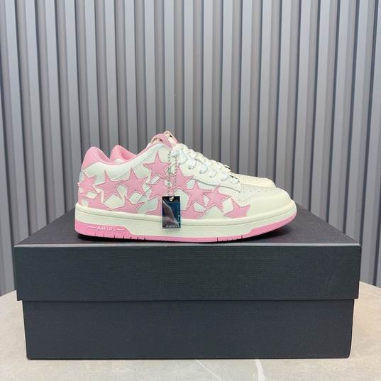 AMIRI White & Pink Star Low-Top Sneakers