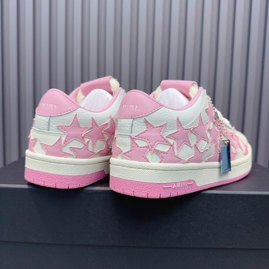 AMIRI White & Pink Star Low-Top Sneakers