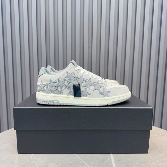 AMIRI White & Grey Star Low-Top Sneakers