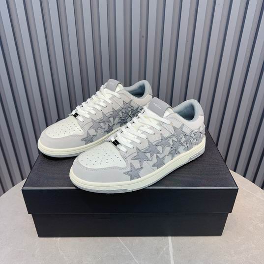AMIRI White & Grey Star Low-Top Sneakers