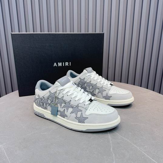 AMIRI White & Grey Star Low-Top Sneakers