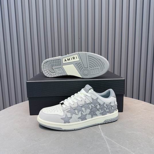 AMIRI White & Grey Star Low-Top Sneakers