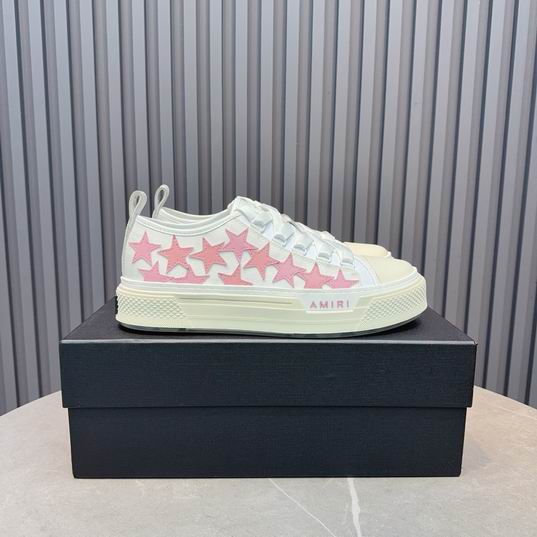 AMIRI White & Pink Star Low-Top Sneakers with Cream Sole