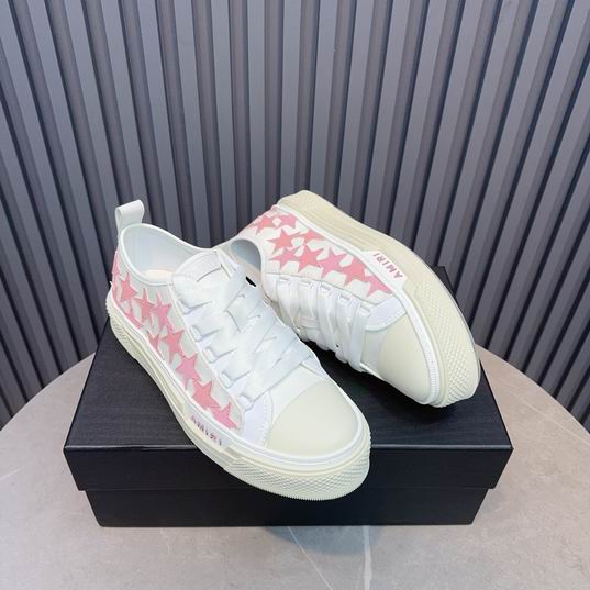 AMIRI White & Pink Star Low-Top Sneakers with Cream Sole