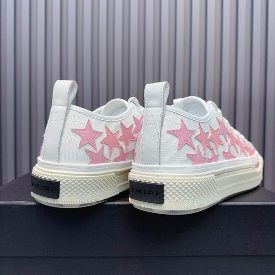 AMIRI White & Pink Star Low-Top Sneakers with Cream Sole