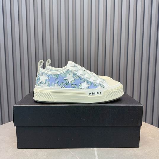 AMIRI Blue & White Star Low-Top Sneakers with Cream Sole