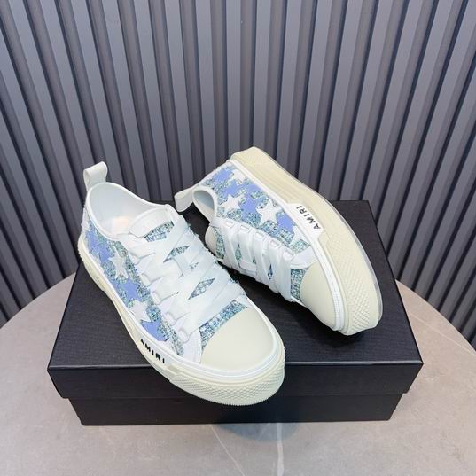 AMIRI Blue & White Star Low-Top Sneakers with Cream Sole