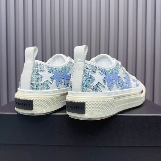 AMIRI Blue & White Star Low-Top Sneakers with Cream Sole