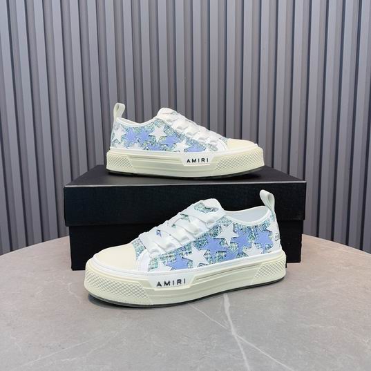AMIRI Blue & White Star Low-Top Sneakers with Cream Sole