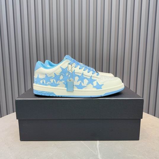 AMIRI White & Sky Blue Star Low-Top Sneakers