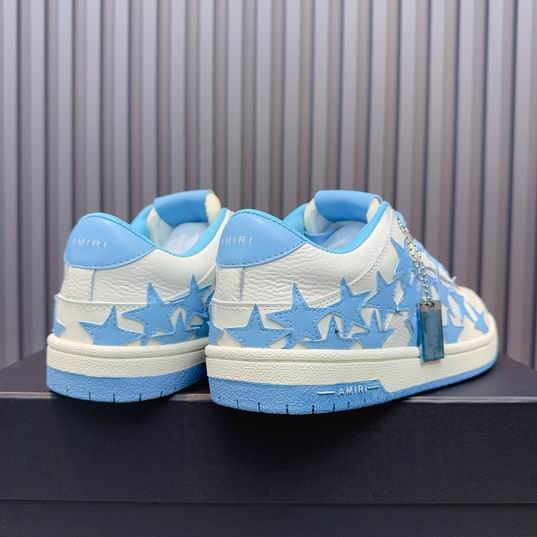 AMIRI White & Sky Blue Star Low-Top Sneakers