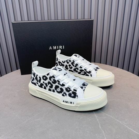 AMIRI Black & White Leopard Print Low-Top Sneakers
