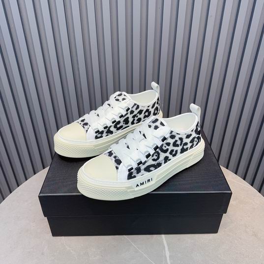 AMIRI Black & White Leopard Print Low-Top Sneakers