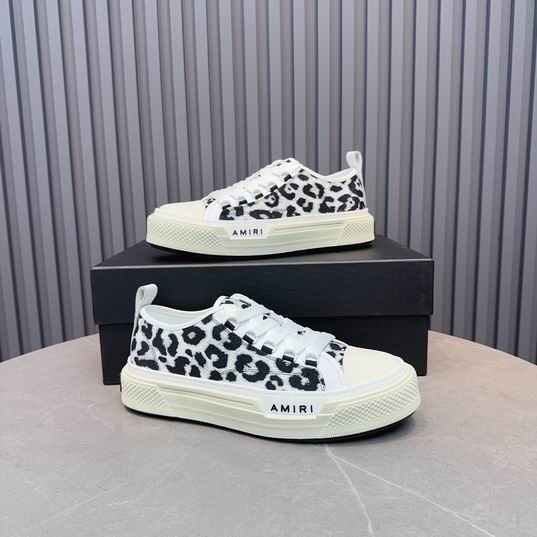AMIRI Black & White Leopard Print Low-Top Sneakers