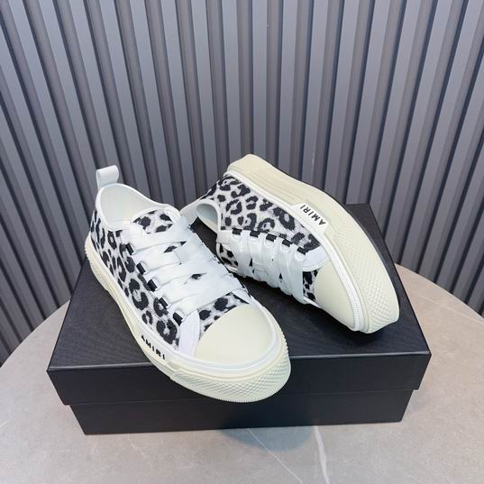 AMIRI Black & White Leopard Print Low-Top Sneakers