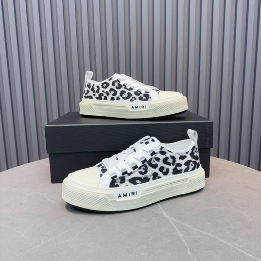 AMIRI Black & White Leopard Print Low-Top Sneakers