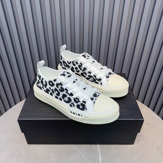 AMIRI Black & White Leopard Print Low-Top Sneakers