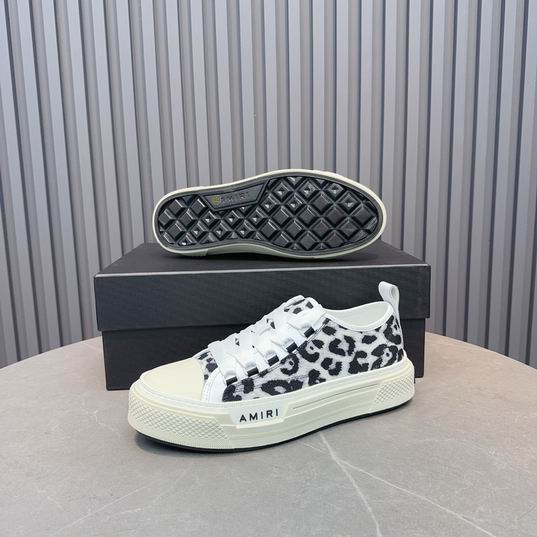 AMIRI Black & White Leopard Print Low-Top Sneakers