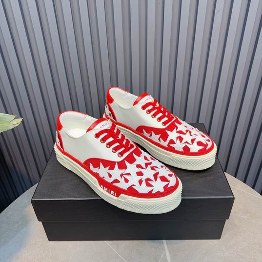 AMIRI Red & White Star Low-Top Sneakers