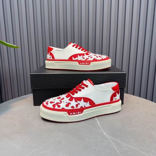AMIRI Red & White Star Low-Top Sneakers