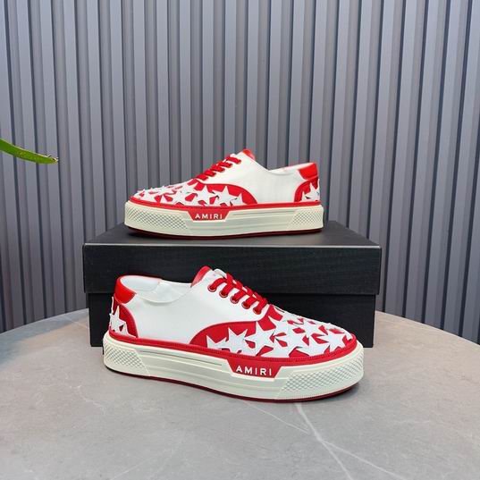 AMIRI Red & White Star Low-Top Sneakers