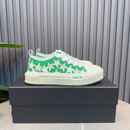 AMIRI Green & White Star Low-Top Sneakers with Cream Sole
