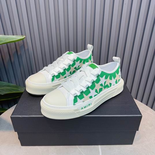 AMIRI Green & White Star Low-Top Sneakers with Cream Sole