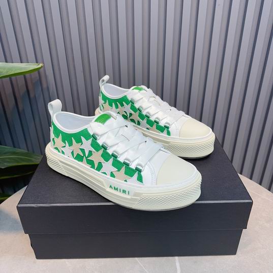 AMIRI Green & White Star Low-Top Sneakers with Cream Sole