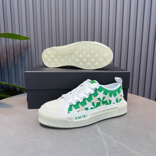 AMIRI Green & White Star Low-Top Sneakers with Cream Sole